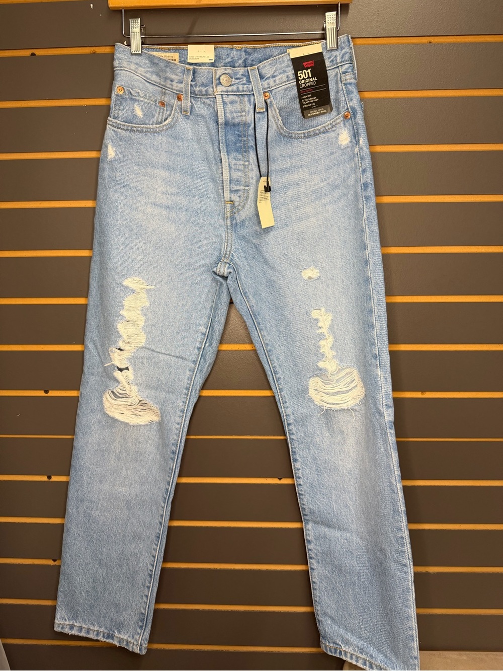 Levi's Light Blue Slim Straight Distressed Jeans